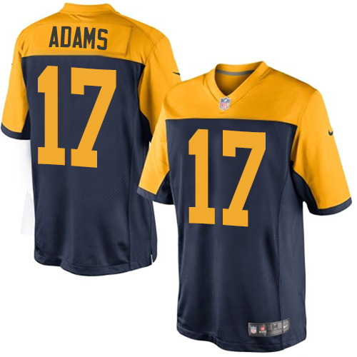 Men's Limited Davante Adams Nike Jersey Navy Blue Alternate - #17 NFL Green Bay Packers